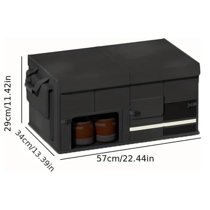 Veľkokapacitný Kožený Skladací Organizér do Kufra Auta 60L 57x34x29cm