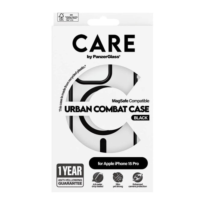 Puzdro Urban Combat s MagSAFE by PanzerGlass pre iPhone 15 Pro, Čierna, PanzerGlass