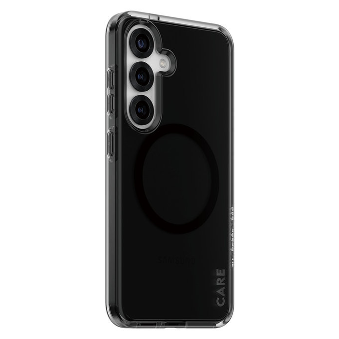 Puzdro Smokey s čiernym QI pre Samsung Galaxy S25, Čierna, PanzerGlass