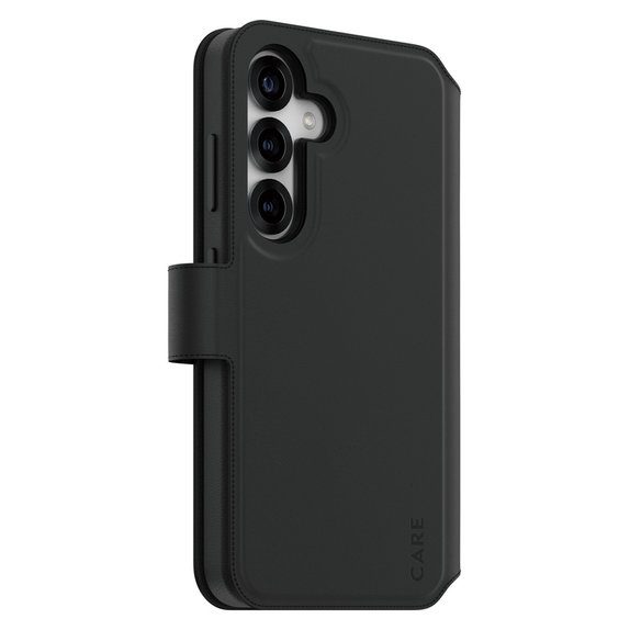 Puzdro Wallet Tango Two-In-One s QI pre Samsung Galaxy S25, Čierna, PanzerGlass