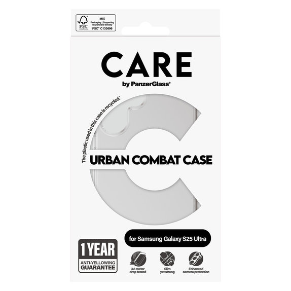 Puzdro Urban Combat pre Samsung Galaxy S25 Ultra, Transparentná, PanzerGlass