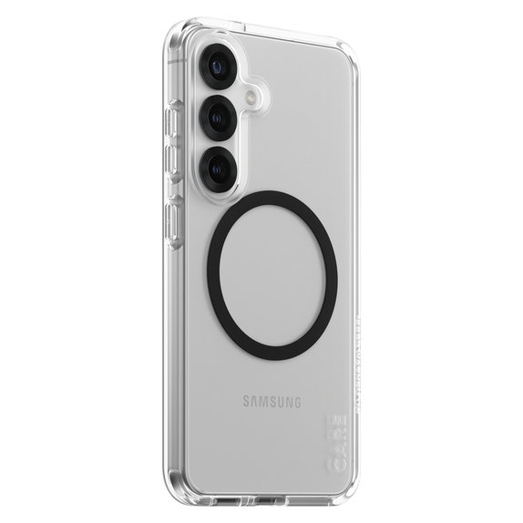 Puzdro Urban Combat s čiernym QI pre Samsung Galaxy S25, Transparentná, PanzerGlass
