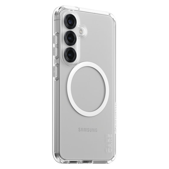 Puzdro Urban Combat s bielym QI pre Samsung Galaxy S25, Transparentná, PanzerGlass