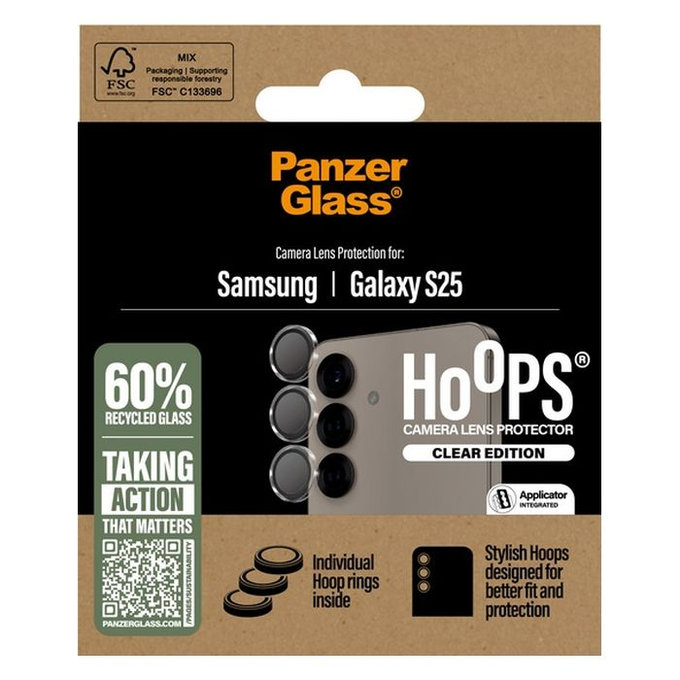 PanzerGlass - Ochranný Kryt Objektívu Fotoaparátu Hoops pre Samsung Galaxy S25, transparentná