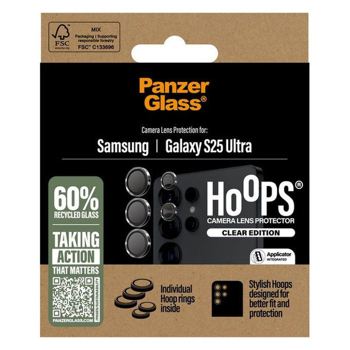 PanzerGlass - Ochranný Kryt Objektívu Fotoaparátu Hoops pre Samsung Galaxy S25 Ultra, transparentná