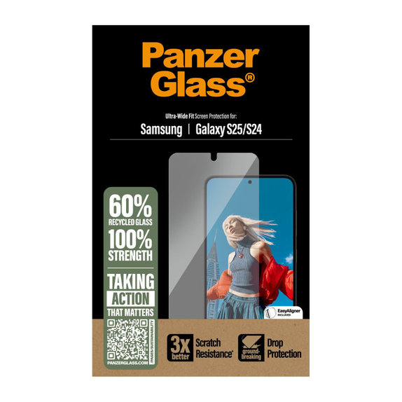 Tvrdené sklo UWF s aplikátorom pre Samsung S25, Transparentná, PanzerGlass
