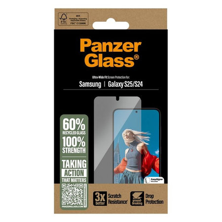 PanzerGlass - Tvrdené sklo UWF s aplikátorom pre Samsung Galaxy S25, transparentná