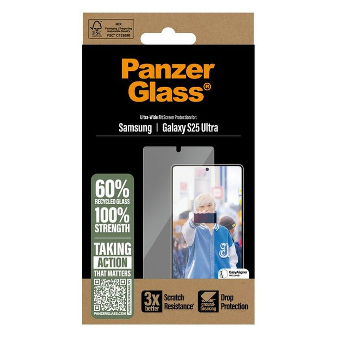 PanzerGlass - Tvrdené sklo UWF s aplikátorom pre Samsung Galaxy S25 Ultra, transparentná
