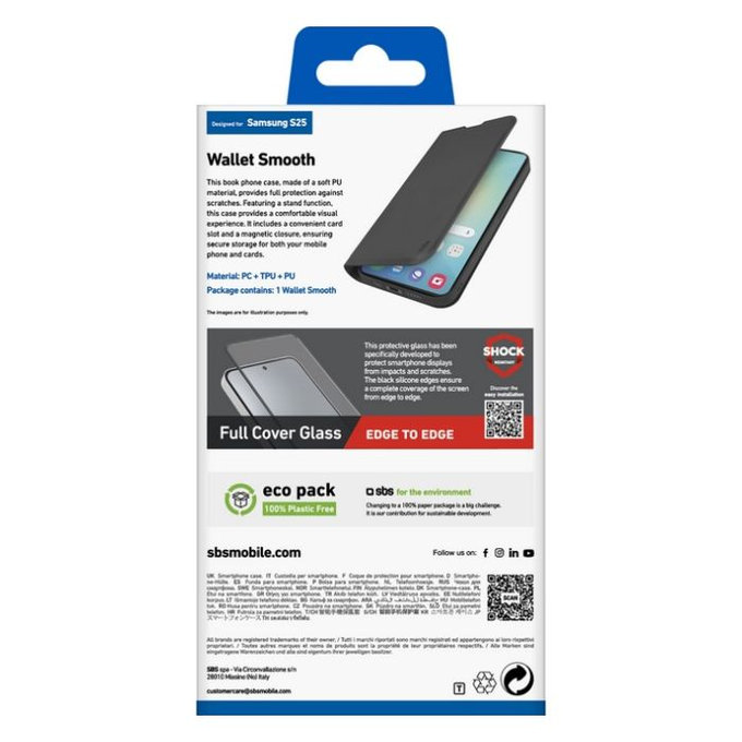 SBS - Puzdro Book Wallet Smooth pre Samsung Galaxy S25, čierna
