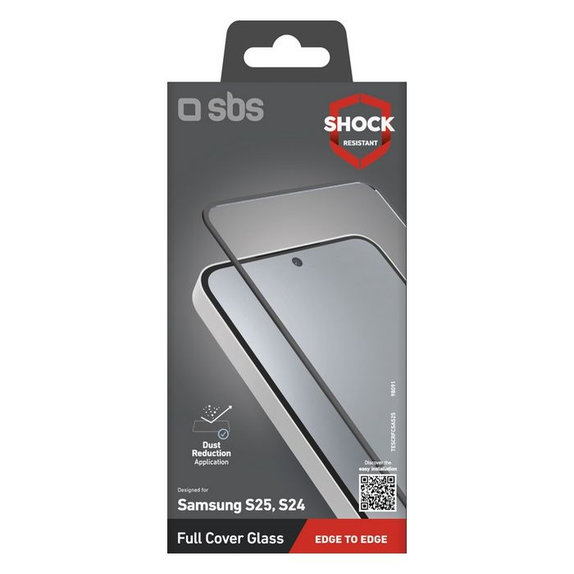 SBS - Tvrdené sklo Full Cover pre Samsung Galaxy S24 a S25, čierna
