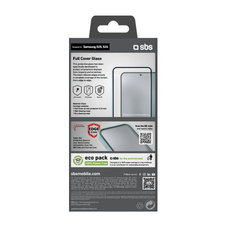 SBS - Tvrdené sklo Full Cover pre Samsung Galaxy S24 a S25, čierna