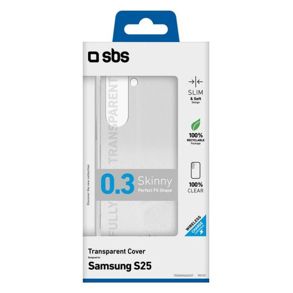 SBS - Puzdro Skinny pre Samsung Galaxy S25, transparentná