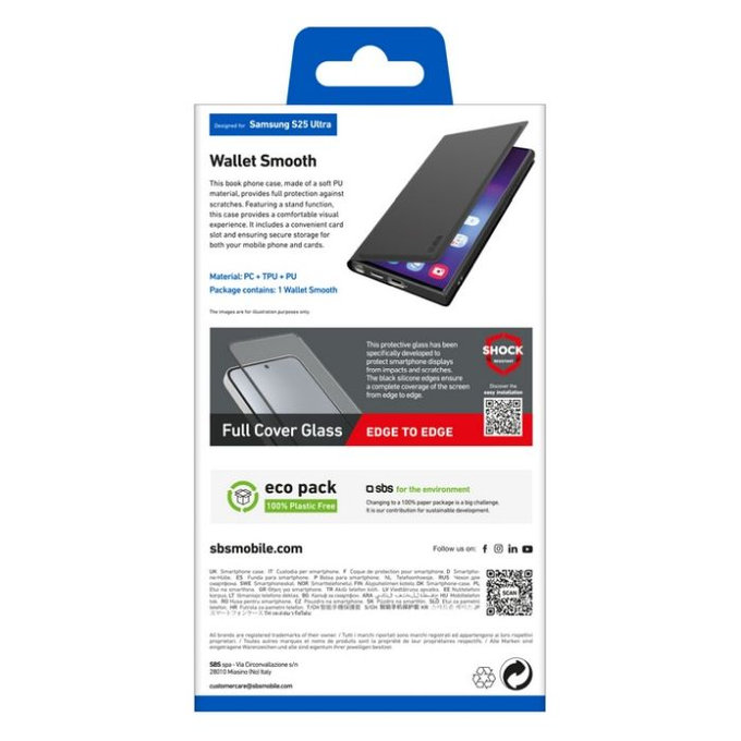 SBS - Puzdro Book Wallet Smooth pre Samsung Galaxy S25 Ultra, čierna