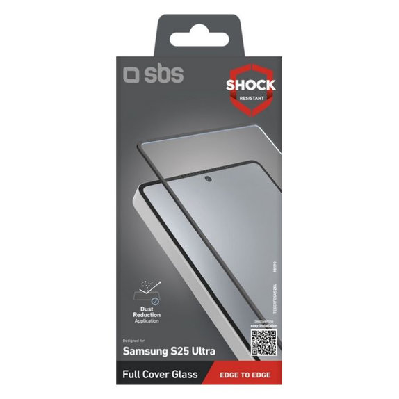 SBS - Tvrdené sklo Full Cover pre Samsung Galaxy S25 Ultra, čierna