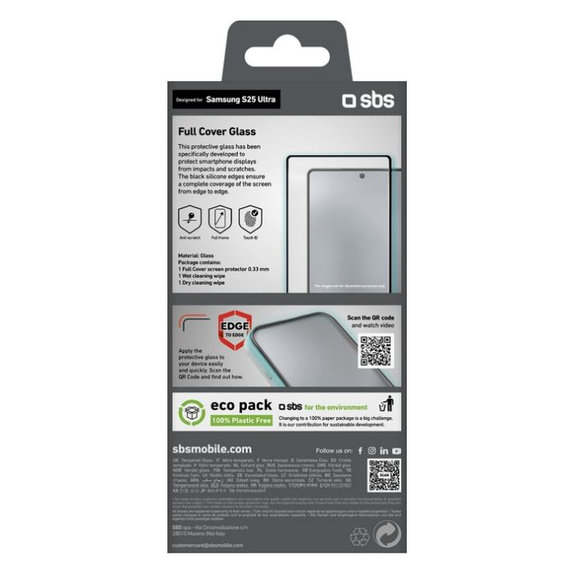SBS - Tvrdené sklo Full Cover pre Samsung Galaxy S25 Ultra, čierna
