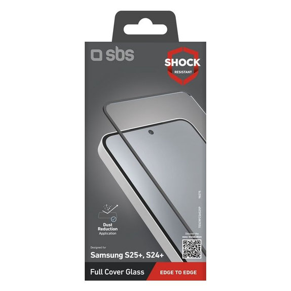 SBS - Tvrdené sklo Full Cover pre Samsung Galaxy S24+ a S25+, čierna