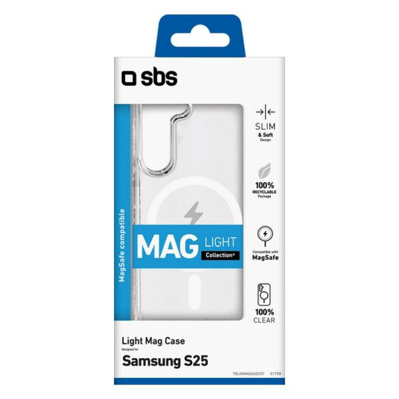SBS - Puzdro Light Mag pre Samsung Galaxy S25, transparentná