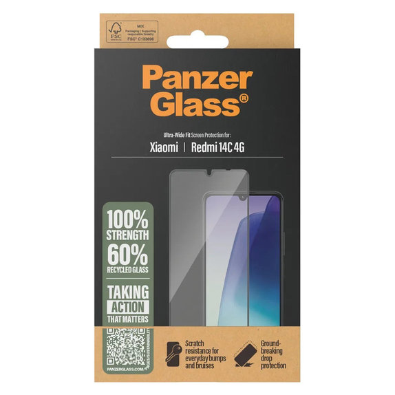 Tvrdené sklo UWF pre Xiaomi Redmi 14C 4G, Číra, PanzerGlass