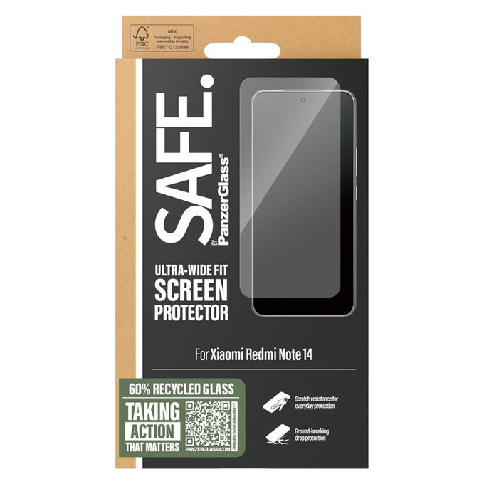 Tvrdené sklo UWF pre Xiaomi Redmi Note 14, Čierna, SAFE by PanzerGlass