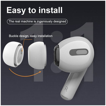 FixPremium - Vymeniteľné Gumičky pre AirPods Pro - Set 3ks (L, S, XS), biela