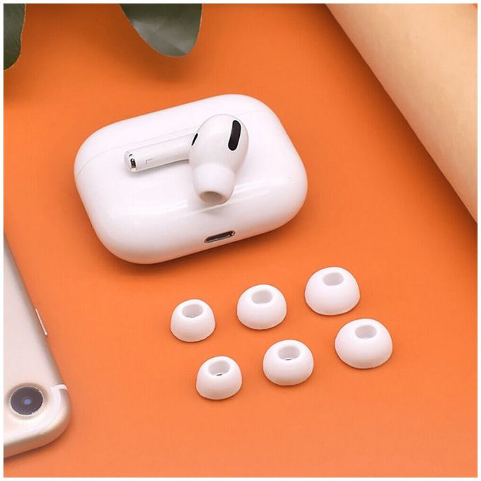 FixPremium - Vymeniteľné Gumičky pre AirPods Pro - Set 3ks (L, S, XS), biela