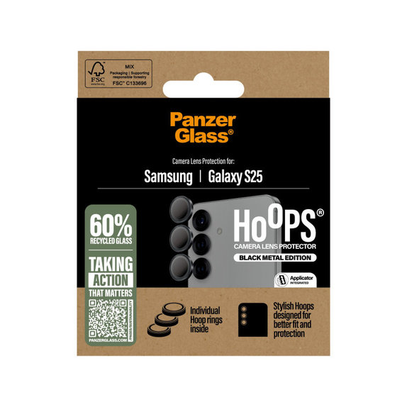 Ochranný kryt objektívu Hoops pre Samsung S25, Čierna, PanzerGlass
