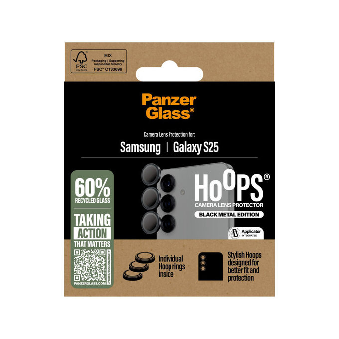 Ochranný kryt objektívu Hoops pre Samsung S25, Čierna, PanzerGlass