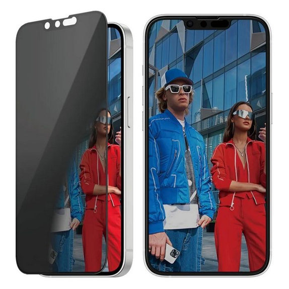 PanzerGlass - Tvrdené sklo UWF Privacy s aplikátorom pre iPhone 13, 13 Pro, 14 a 16e, čierna