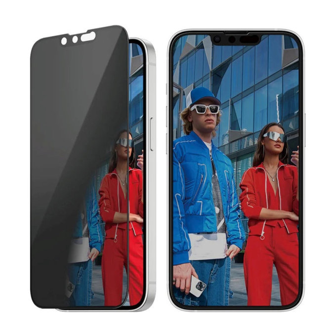 Tvrdené sklo UWF Privacy s aplikátorom pre iPhone 17e/16e/14/13/13 Pro, Čierna, PanzerGlass