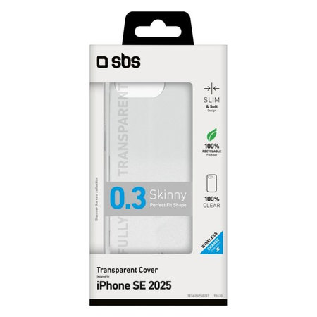SBS - Puzdro Skinny pre iPhone 16e, transparentná