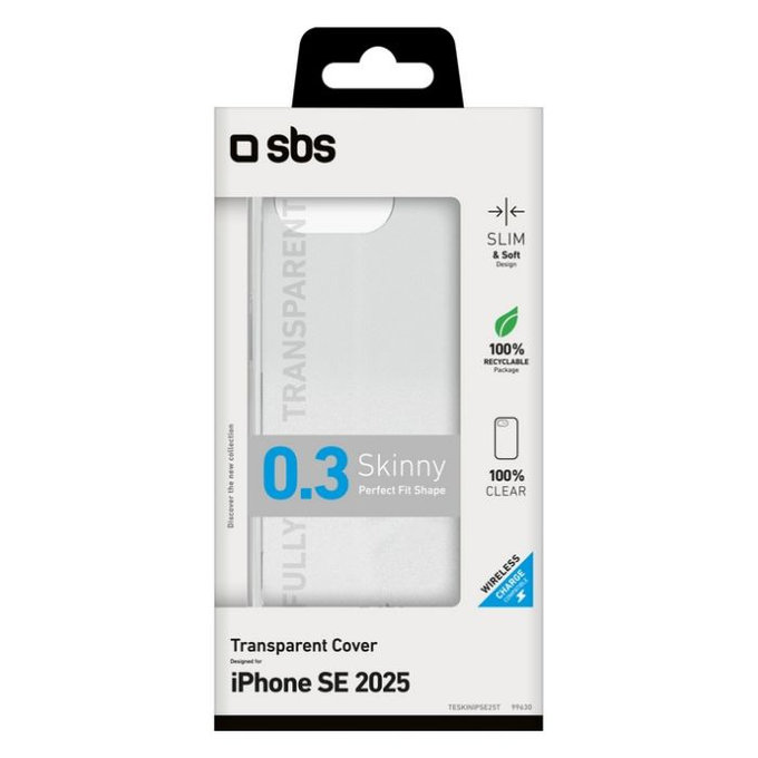 SBS - Puzdro Skinny pre iPhone 16e, transparentná