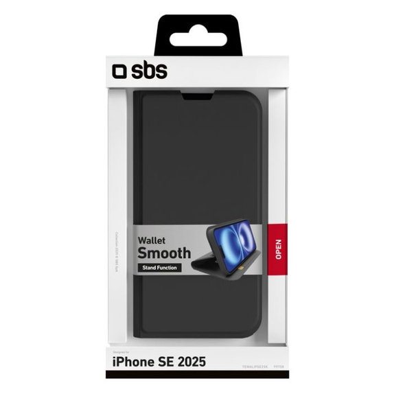 SBS - Puzdro Book Wallet Smooth pre iPhone 16e, čierna