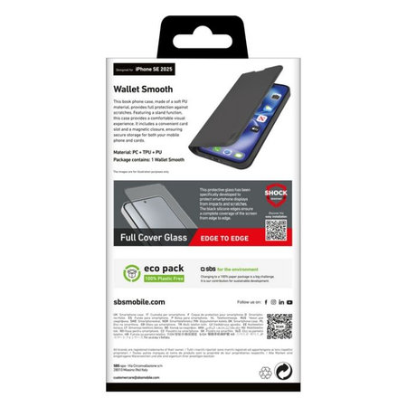 SBS - Puzdro Book Wallet Smooth pre iPhone 16e, čierna