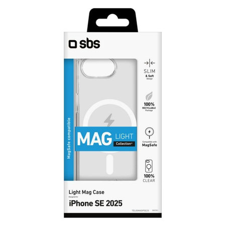 SBS - Puzdro Light Mag s MagSafe pre iPhone 16e, transparentná