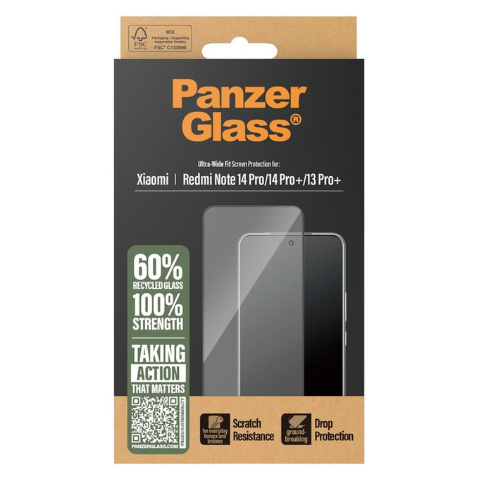 Tvrdené sklo UWF pre Xiaomi Redmi Note 14 Pro/14 Pro+/13 Pro+, Čierna, PanzerGlass