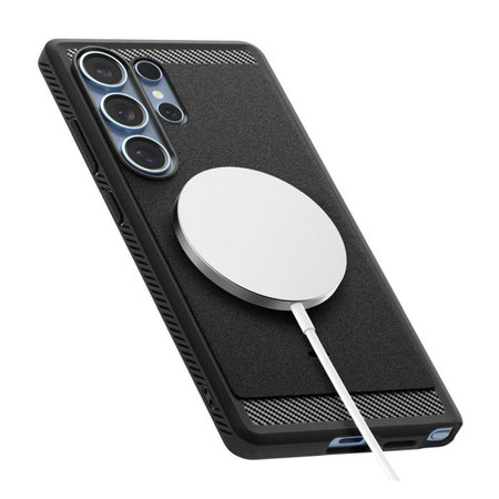 Spigen - Puzdro Rugged Armor s MagSafe pre Samsung Galaxy S25 Ultra, Matte Black