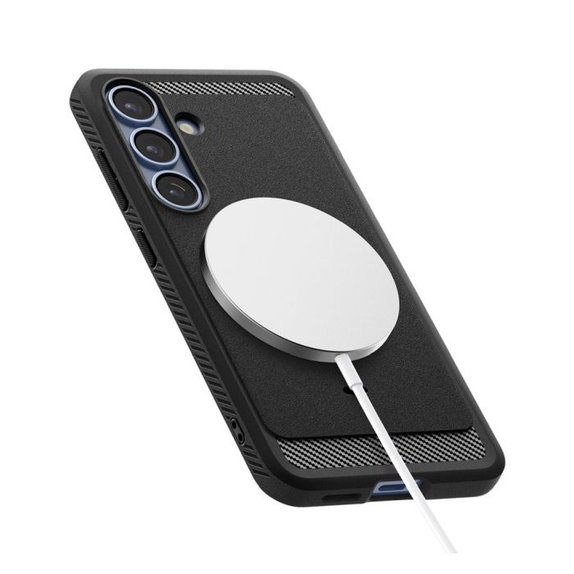 Spigen - Puzdro Rugged Armor s MagSafe pre Samsung Galaxy S25, Matte Black