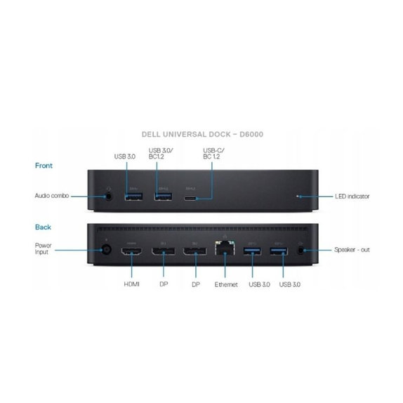 Dell D6000 - Dokovacia stanica (USB-C) + Adaptér 130W Repasovaný