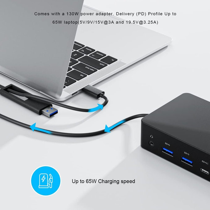 Dell D6000 - Dokovacia stanica (USB-C) + Adaptér 130W Repasovaný