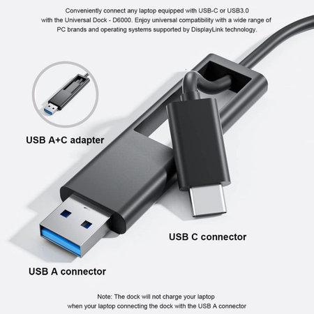 Dell D6000 - Dokovacia stanica (USB-C) + Adaptér 130W Repasovaný