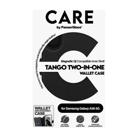 Puzdro Wallet Tango Two-In-One pre Samsung A56 5G, Čierna, PanzerGlass