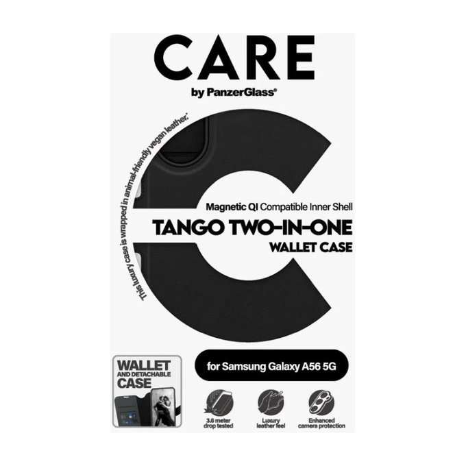 Puzdro Wallet Tango Two-In-One pre Samsung A56 5G, Čierna, PanzerGlass