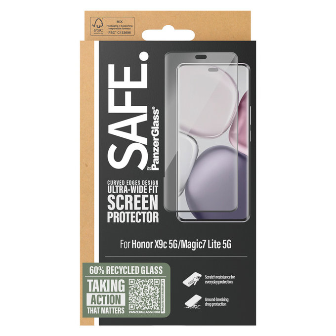 Tvrdené sklo UWF pre Honor X9c 5G/Magic7 Lite 5G, Čierna, SAFE by PanzerGlass