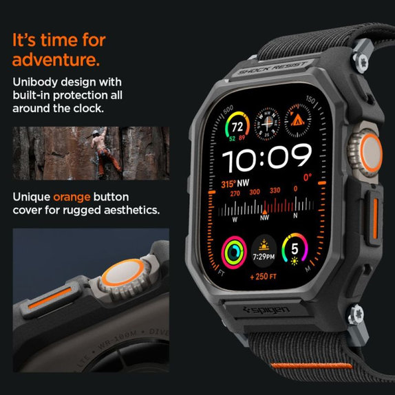 Spigen - Remienok Lite Fit "Pro" pre Apple Watch Ultra (49mm), Matte Black