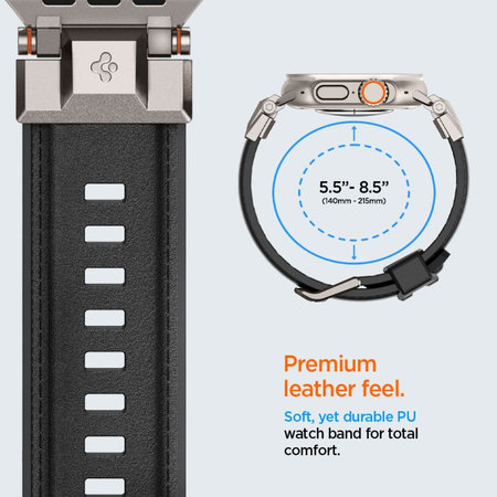 Spigen - Remienok Durapro Armor PU pre Apple Watch (42, 44, 45, 49mm), čierna