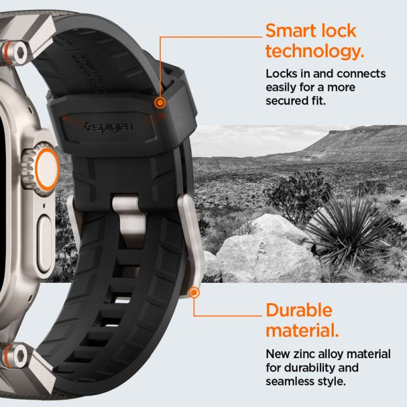 Spigen - Remienok Durapro Armor pre Apple Watch (42, 44, 45, 49mm), sivá
