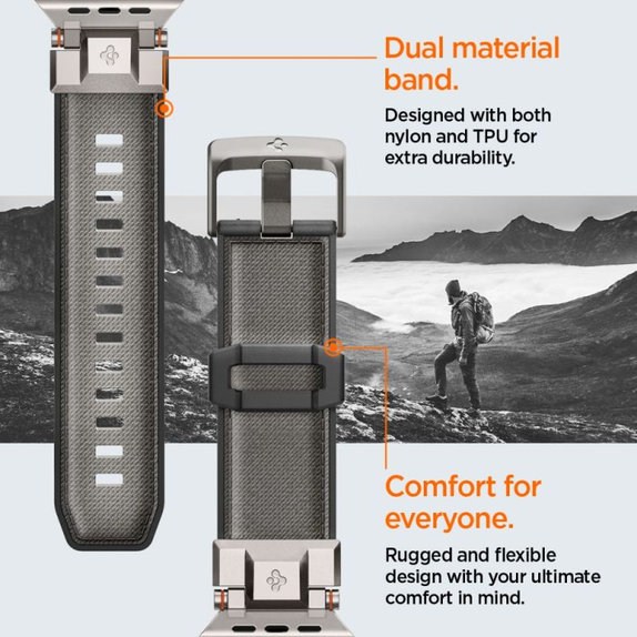 Spigen - Remienok Durapro Armor pre Apple Watch (42, 44, 45, 49mm), sivá