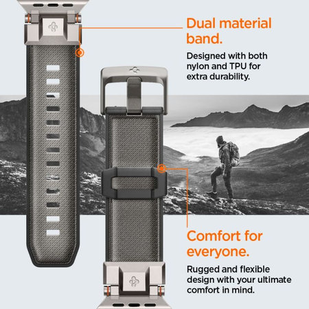 Spigen - Remienok Durapro Armor pre Apple Watch (42, 44, 45, 49mm), sivá