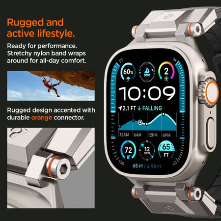 Spigen - Remienok Durapro Armor pre Apple Watch (42, 44, 45, 49mm), sivá