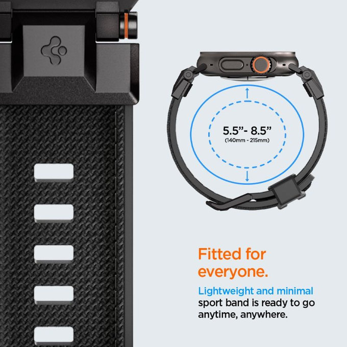 Spigen - Remienok Durapro Armor pre Apple Watch (42, 44, 45, 49mm), Black Edition